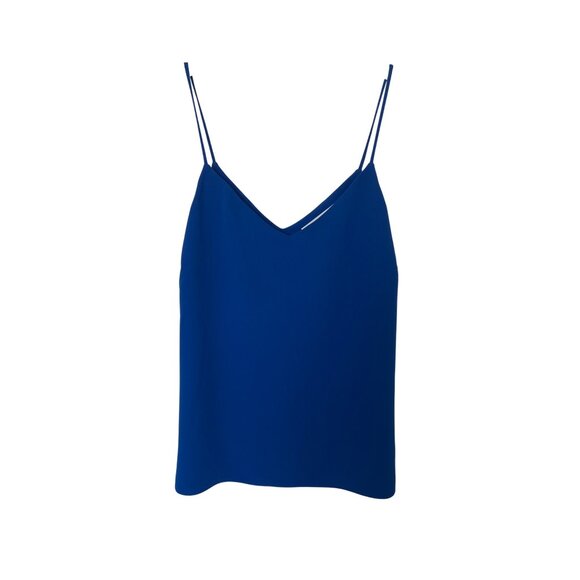 Amanda Uprichard Blue V-Neck Cami Top Silky Lined V-Back & V-Front Design - Picture 1 of 3